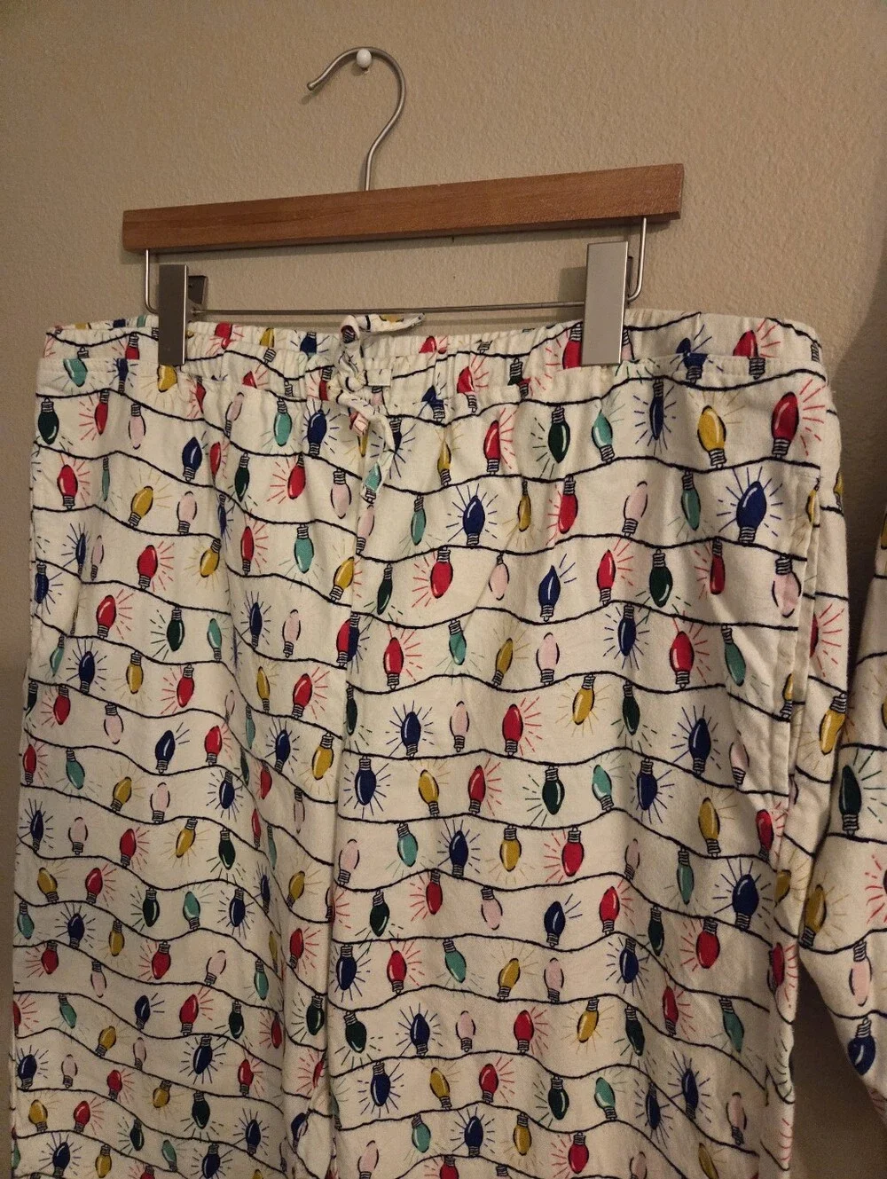 HANNA ANDERSSON Adult Unisex Flannel Holiday Christmas Light Bulb Pajama Set XL - Picture 4 of 12